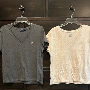Polo by Ralph Lauren Two Gray and Cream Short Sleeve Tees